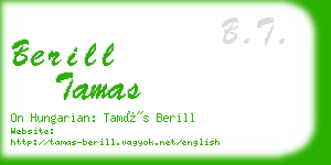 berill tamas business card